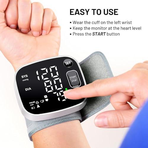 Oklar Wrist Blood Pressure Monitor, FDA Cleared Rechargeable BP Machine