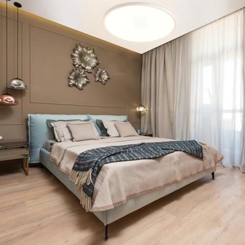 White 24 Upgraded Flush Mount Ceiling Light, 56W 5600 lm Ceiling Light Fixture with 3 CCT Selectable 3000K/4000K/ 6500K, Slim Round Surface Mount LED Light Fixture for Kitchen Bedroom Dining Hallway