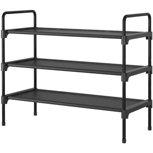 Kitsure Shoe Rack for Closet, Sturdy Shoe Storage for Entryway, Space-Saving Shoe Rack Small and Shoe Shelf, 27.6 Wide, Black