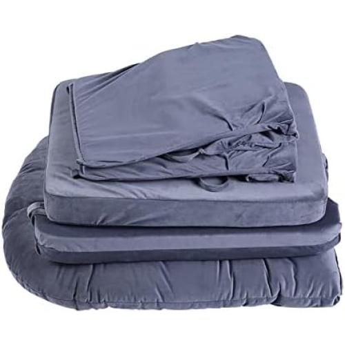 Zerone Soft Velvet Cotton Chair Cushions and Stool Pad Set, Glider Rocker Replacement Cushions with Storage Pockets