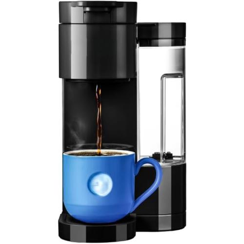 KeuriigK K Express Essentials Single Serve K Cup Pod Coffee Maker, 3 cup sizes (6, 8, and 10oz), Fast Fresh Brew, 30oz Removable Water Reservoir (Black)
