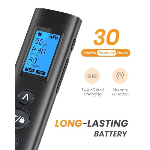 AVCOO 30 Modes TENS EMS Unit Muscle Stimulator for Pain Relief, 12 Pcs Pads