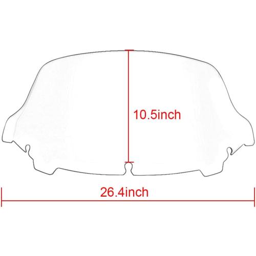 WYNMOTO 10.5 Smoke Wave Windshield Windscreen Wind Splitter Compatible for 2014-2024 Harley Davidson Touring Street Glide Electra Glide 2014 2015 2016 2017 2018 2019 2020 2021 2022 2023