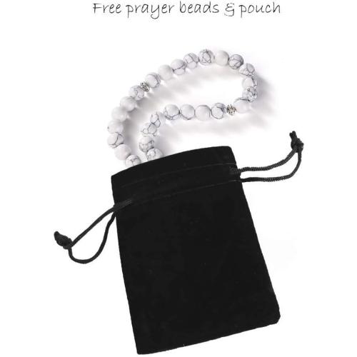 Islamika Orthopedic Prayer Rug Memory Foam Muslim Prayer mat - Padded Very Thick Prayer Rug Sajadah for Men Women for Eid Travel Ramadan, Soft and Luxury (Black) (Black)