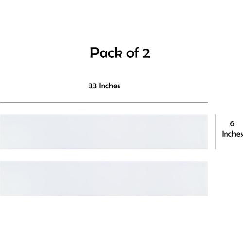 Rubber Bond Kick Plates (2 Pack) 6 x 33 - Effortless Peel & Stick - Prevents Dents & Scratches - Self-Adhesive & Universal Fit (White)