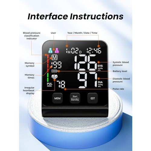 FDA-Cleared Blood Pressure Monitor, FSA&HSA Eligible Home & Travel BP Machine, Adjustable Wide-Range Cuff for Seniors & Pregnancy, Stores Previous Readings, Accurate Daily Health Tracking | Large LED Backlit Display Blood Pressure Machine FSA&HSA Eligible Adjustable Wide-Range Cuff 3*199 Sets Memory USB-C/4 AAA