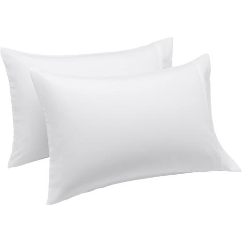 Amazon Basics Standard Pillow Cases Set of 2 - Lightweight, Super Soft Easy Care Microfiber, Bright White, 30 L x 20 W, Pillows Not Included