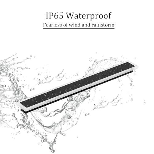 2 Pack 47.2In Long Outdoor Wall Light IP65 Waterproof,35W Black Modern LED Exterior Wall Sconce 3000K Linear Wall Mount Lighting for House Porch Courtyard