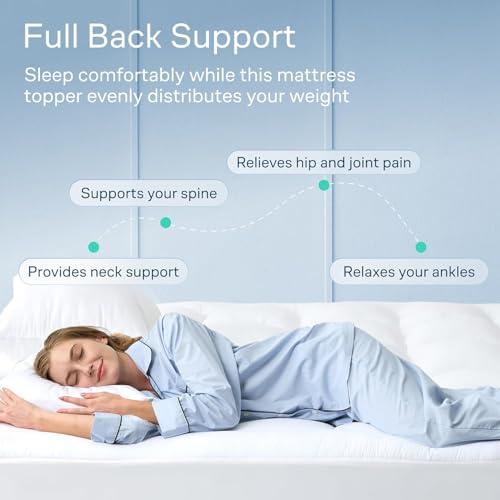 Niagara Sleep Solution 100% Cotton Top Cooling Mattress Topper - Queen Size | Cloud-Like Mattress Pad, Breathable, 20 Deep Pocket, Back Pain Relief, Perfect for Hot Sleepers, White