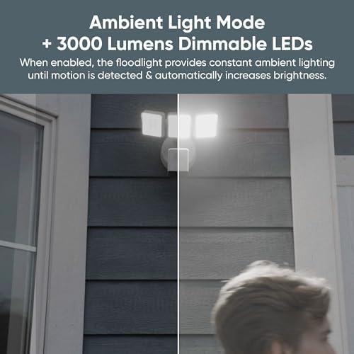 WYZE Floodlight Camera Pro, PCMag Editors' Choice 3000-Lumen LEDs, 2.5K HD Outdoor Security Camera, 180° Wide View, Motion Detection, Color Night Vision, Works with Alexa & Google, Free Expert Setup