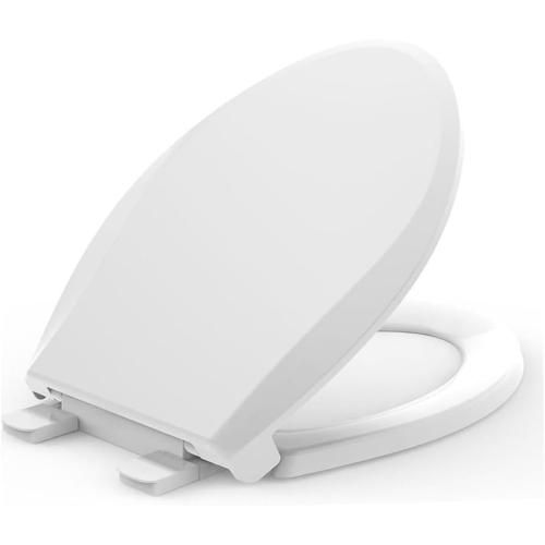K-4636-RL-0 Elongated Toilet Seat Replacement for KOHLER 4636-RL-0 Elongated Bowl Toilet Seat Slow-Close, Soft Close toilet Seat and Lid, White