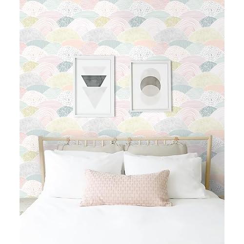 CiCiwind Boho Peel and Stick Wallpaper, Colorful Dot Geometric Wallpaper, Removable Self-Adhesive Vinyl Contact Paper for Kids Room Bedroom Cabinets, 15.5×197