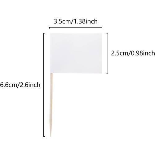 100 Pieces Blank Toothpick Flags Cheese Markers Food Labels for Party Buffet Cheese Labels for Charcuterie Board Cocktail Picks for Appetizers (White)
