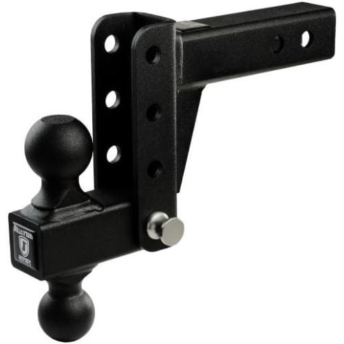 Size 1400 Lbs drop 4 BulletProof Hitches - 2.0 Adjustable Light Duty Trailer Hitch  Drop/Rise Trailer Hitch Dual Ball - Powder Coat, Box Steel, Corrosion-Resistant