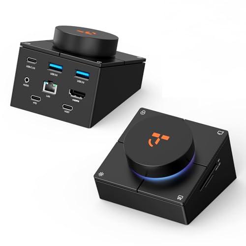TobenONE 10-in-1 USB C Hub with Shortcut Keys, Volume Knob, 4K HDMI