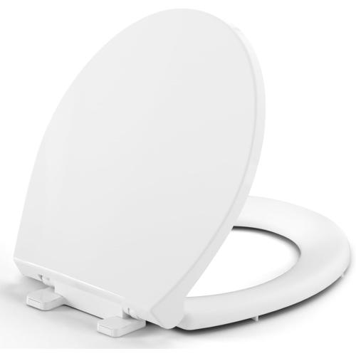 Round(Standard) Toilet Seat, Soft-Slow Close, Round Toilet Seat For Round Toilets, Quiet-Close Lid And Seat, Easy To Install And Clean, Never Loosen, White(16.5)