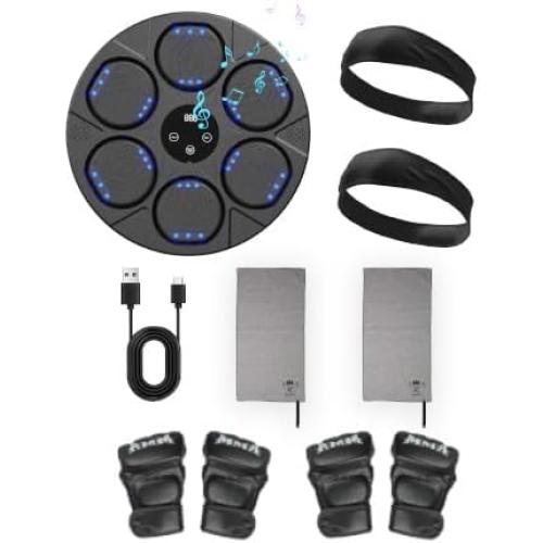2025 Bluetooth Music Boxing Machine 3.0 for Adults-Kids, Interactive Wall Mounted Workout Punch Game with 4 Gloves for Parent-Child, Light & Sound Training, Home Fitness & Stress Relief
