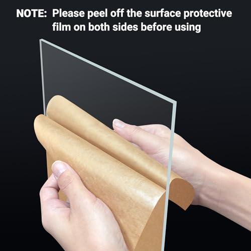scrats 2 Pieces 24 x 36” Clear Acrylic Sheet Plexiglass - 1/8”(3mm) Thick, Use for Craft Projects, Signs, DIY Projects and More; Cut with Saw or Hand Tools, No Laser Cut