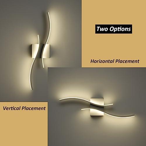 Modern LED Sconce Wall Lighting Indoor 24 Minimalist Industrial White Wall Sconce Hardwire Wall Light for Small Space Bathroom Hallway Staircase Entryway