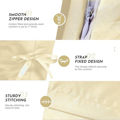 Egg Chair Cushion Replacement 47x31.5 Inch -Thicken Foldable Removable Waterproof Egg Chair Cushions with Headrest, Outdoor Hanging Chair Cushion, Patio Swing Cushions Beige