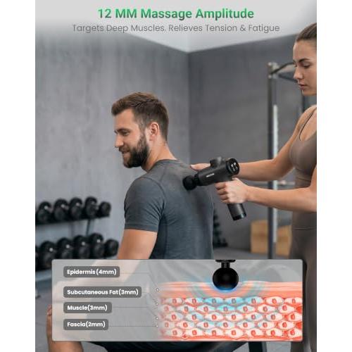 Massage Gun, Deep Tissue Percussion Massager 30 Speeds for Pain Relief