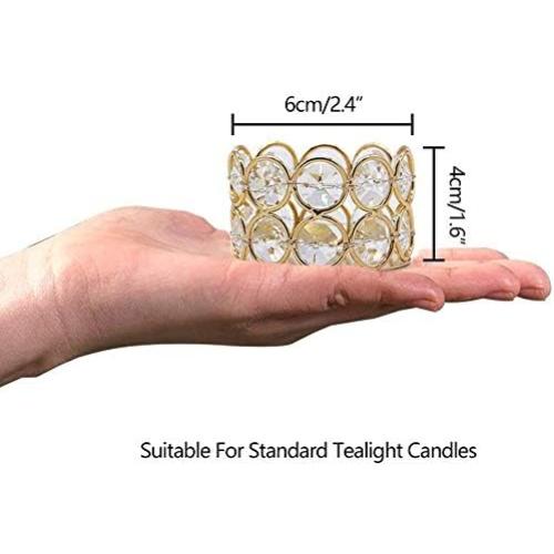 VINCIGANT Crystal Gold Votives Candle Holder Elegant Decorative Tealight Candle Holders for Weddings,Parties,Chirstmas,Gifts,Home Decor,Set of 24
