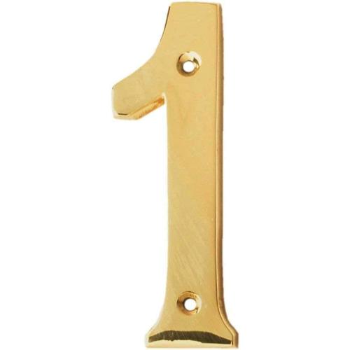 eSplanade 4 Brass House Hotel Door Number Plaque Numeric Numerical Digit 0-9 (1 (One))