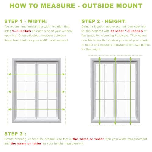 SZXIMU 2 Cordless Room Darkening Window Blinds, 36 W x 64 H White