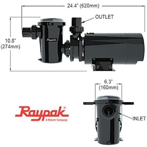 Raypak Protege Pool Pump – RPAGP100 – Quiet, Durable 1.0 HP Above Ground Pump -with Thermal Protection & Large Basket