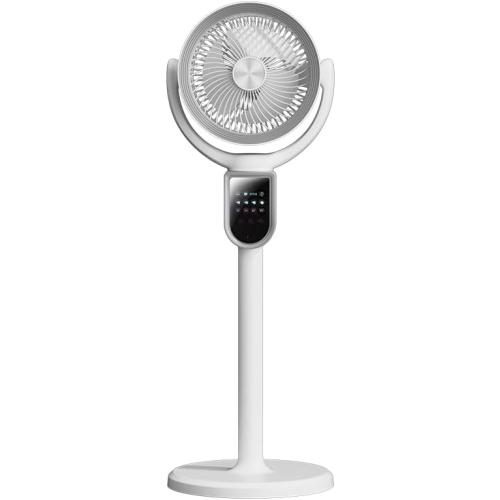 Cordless Pedestal Fan with Remote, 90° Oscillation Air Circulator, Natural Wind Mode, 4 Speeds   Timer, Quiet Standing Fan for Bedroom, Outdoor Patio, Rechargeable, White