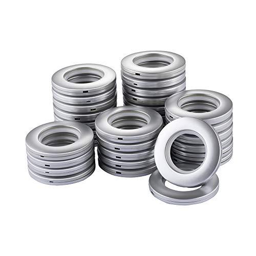 32 Pack Curtain Grommets,DeSS Inner Diameter 1-9/16(40mm) Curtain Eyelet Rings Nanoscale Low Noise Roman Ring (Matt Silver)