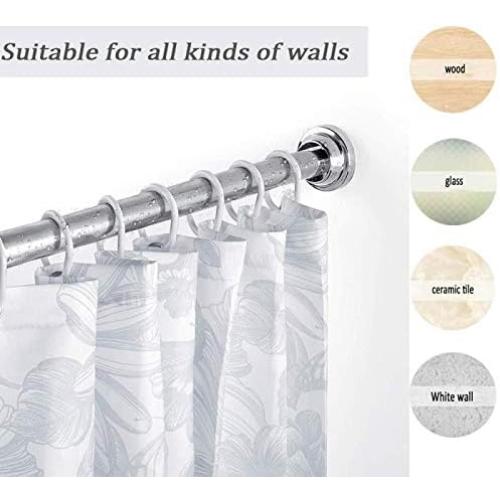 Size 22-32 Inches Tension Shower Rods – 22-32 Inches Never Rust   Non-Fall Down, 304 Stainless Steel，Super-Large Non-Slip Plate Spring Shower Curtain Rods Use Bathroom Kitchen Home Never Collapse No Drill