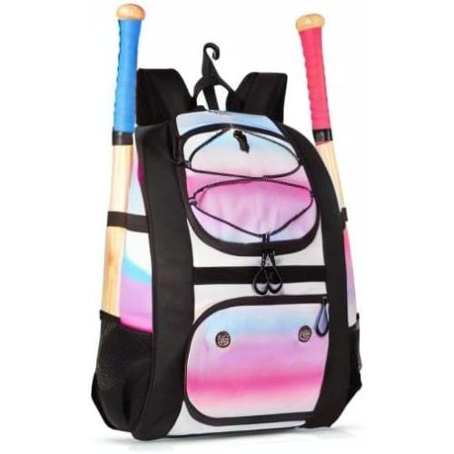 MATEIN Softball Bag, Lightweight Baseball Backpack with Shoe Compartment, Baseball Bag with Fence Hook for TBall Bat & Equipment, Softball Gifts Catchers Backpack for Women Fit Batting Glove, Helmet