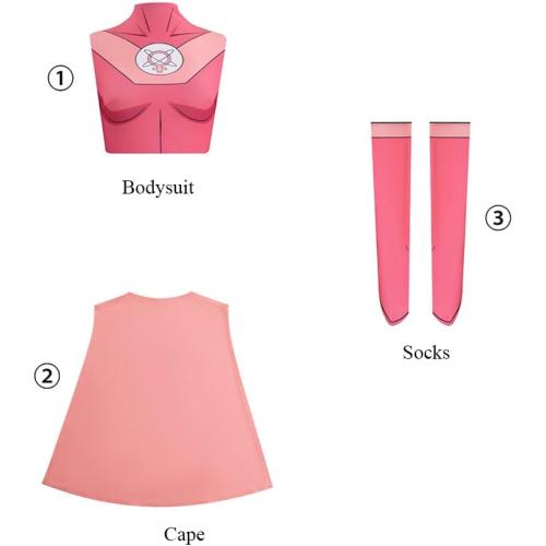 Size L Atom Eve Cosplay Costume, Invincible Women Jumpsuit Cape Mark Grayson Halloween Party