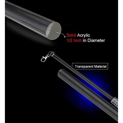 2 Pack 36 Inch Universal Drapery Pull Rod Invisible Clear Curtain Wand for Easier Opening and Back (Acrylic, 36)