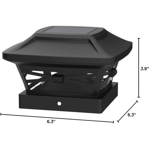 Davinci Lighting Renaissance Solar Outdoor Post Cap Lights - Includes Bases for 4x4 5x5 6x6 Posts - Bright LED Light - Slate Black (12 Pack)