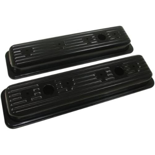 Steel Valve Covers Fits 1987–2000 Chevy/GMC 5.0L & 5.7L SBC Black Ball Milled Center Bolt
