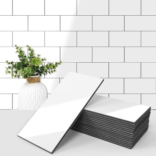 Art3d 102-Pack Peel and Stick Backsplash on Subway Tile, Glossy White
