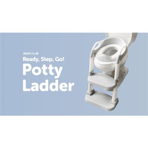 Jool Baby Potty Training Seat with 2 Step Ladder for Toddlers - Splash Guard, Adjustable Height (Gray)