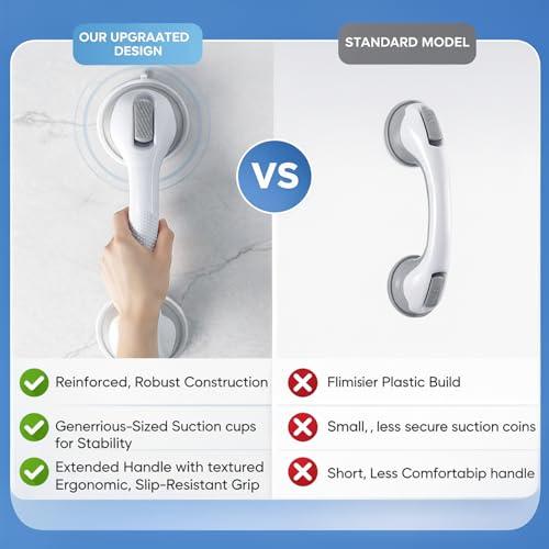 Grab Bars for Bathtubs & Showers, 16.5 Suction Cup Grab Bars