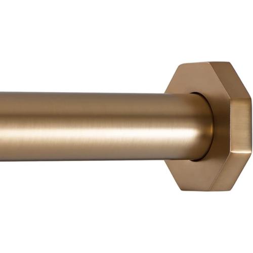 Ivilon Tension Curtain Rod - Hexagonal Spring Tension Rod for Windows or Shower, 54 to 90 Inch, Warm Gold