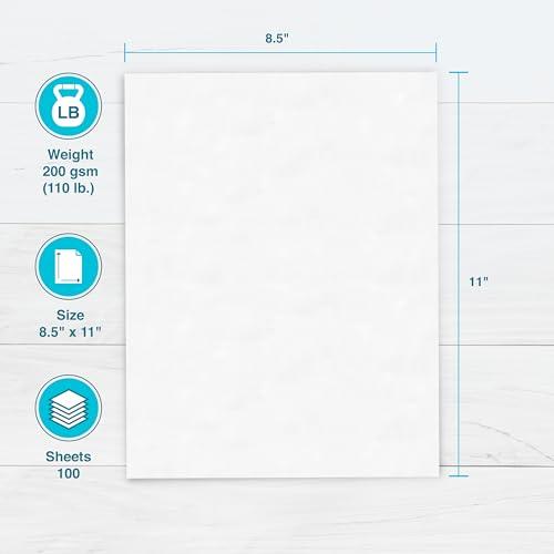 PrintWorks White Matte Cardstock 8.5 x 11 - 100 Sheets - 200 gsm Paper/110 lb Cardstock - Prints Like Matte Photo Paper - Ideal for School & Crafts - Photo Card Stock Made in the USA (00568)
