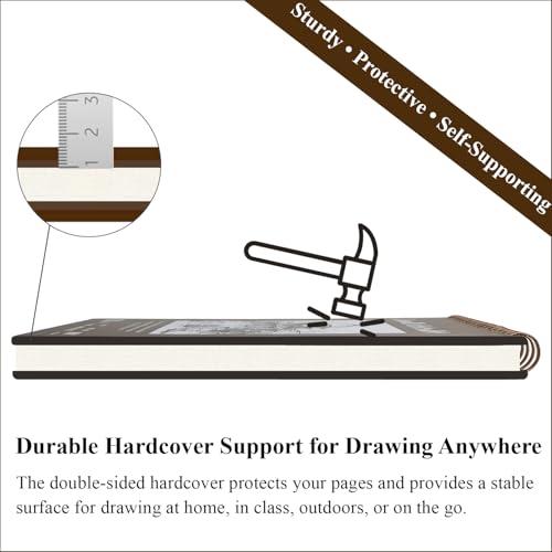 Fuxi 9 x 12 Sketch Book_Top Spiral Bound Sketchbook_100Sheets 68lb/100gsm | Art Sketch Pads for Drawing, Acid-Free Drawing Paper Pad for Kids, Students, Artists & Beginners, Art Supplies for Adults