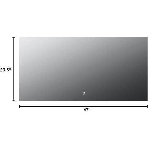 BYECOLD 48”x24” Smart Bathroom Mirror Wi-Fi Enabled Weather Display, Anti-Fog LED Light Vanity Mirror Backlit Frameless Lighted Touch Sensor Makeup for Wall - Horizontally Hang Only