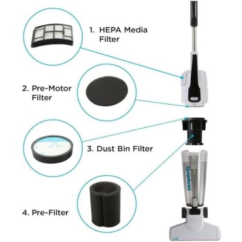 Simplicity Vacuums Corded Stick Vacuum Cleaner - Bagless, Two Speeds, HEPA Filter, Ideal for Hardwood & Tile, S60 Spiffy