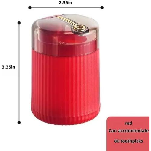 Automatic Toothpick Dispenser, Pop-Up Toothpick Dispenser, Easy To Use With One Hand, Detachable Lid, Easy To Clean, Durable And Safe Design, Suitable For Home Kitchens(red)
