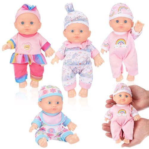 Halloscume 4 Pcs 8 Reborn Baby Dolls Weighted, Chubby Dolls Rainbow