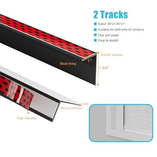 Light Gap Blockers for Window Shades and Blinds, Blackout Light Blocking Strips to Reduce Side Light Leakage, L Shape Blackout Side Tracks for Roller Shades, White 2 Pcs
