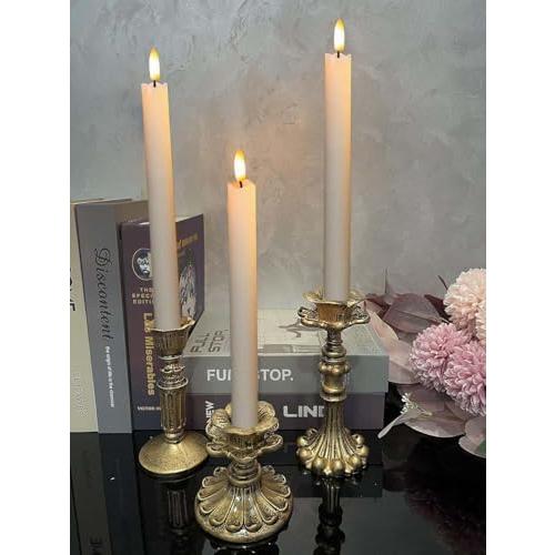 French Nostalgic Floral Resin Candle Holder Antique Bronze/Furniture Decoration/Retro Ornaments Candlestick (Bronze)
