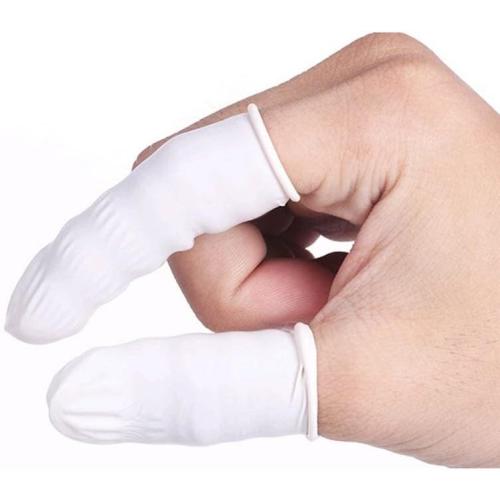 Disposable Fingertips Protector Gloves Natural Rubber Non-slip Anti-static Latex Finger Cots Fingertips Durable Tool 10 piece